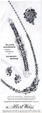 Винтажные клипсы Weiss из коллекции Black Diamond, 1950е